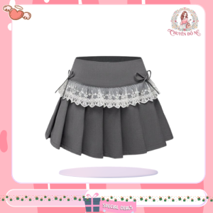 Chân váy xòe phối ren